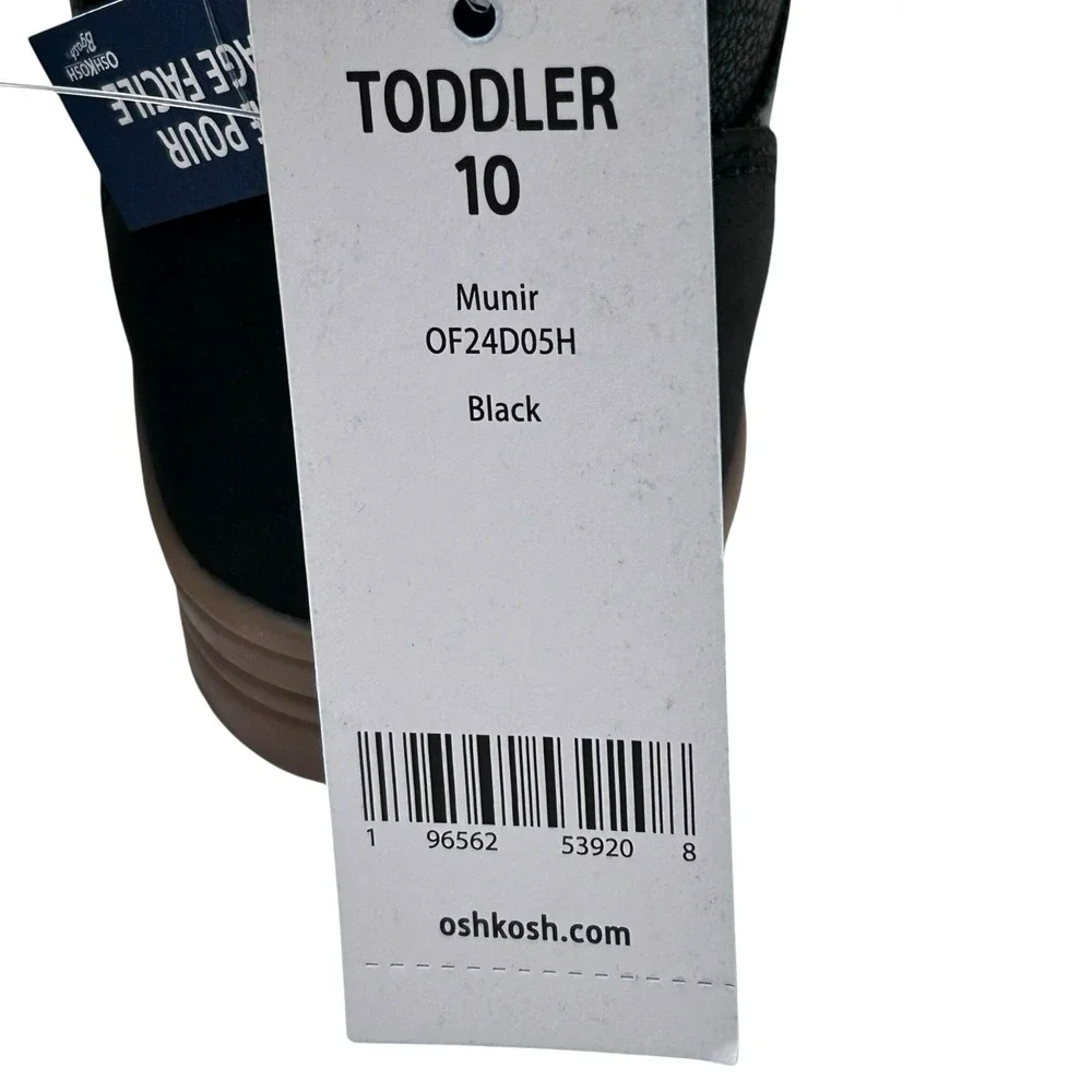 OshKosh‎ B'gosh Munir Toddler Boys Slip-on High Top Sneakers Size 10 Black-Tan